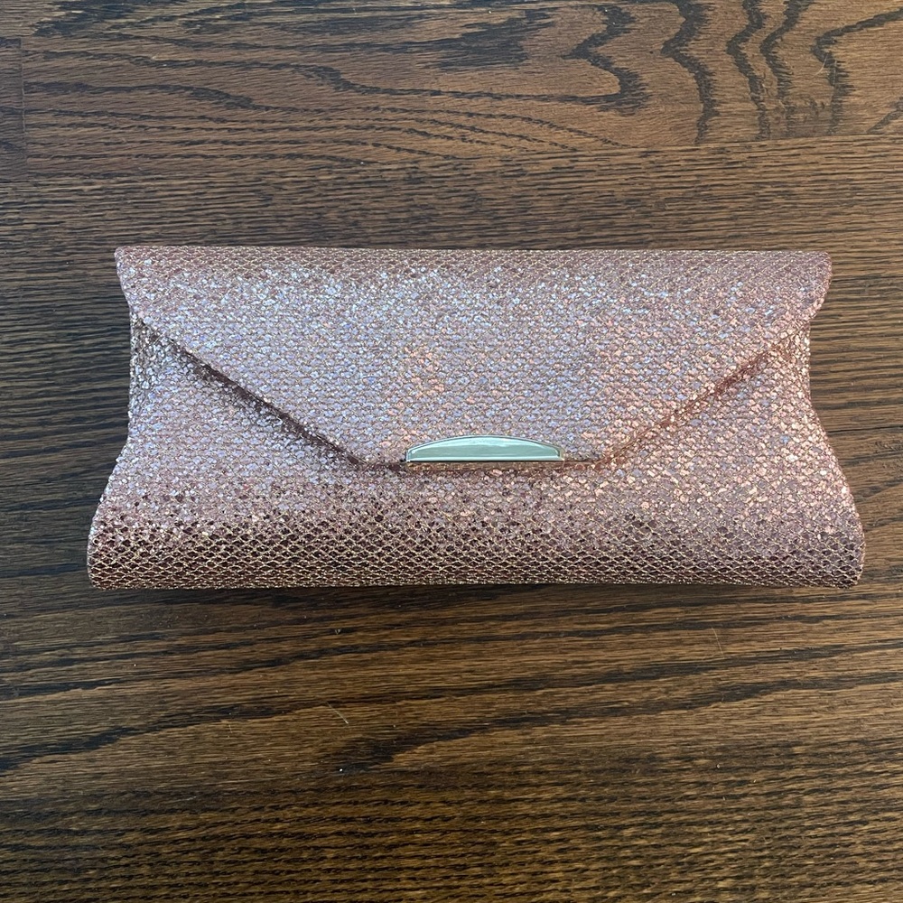 Pink and gold sequin shoulder purse